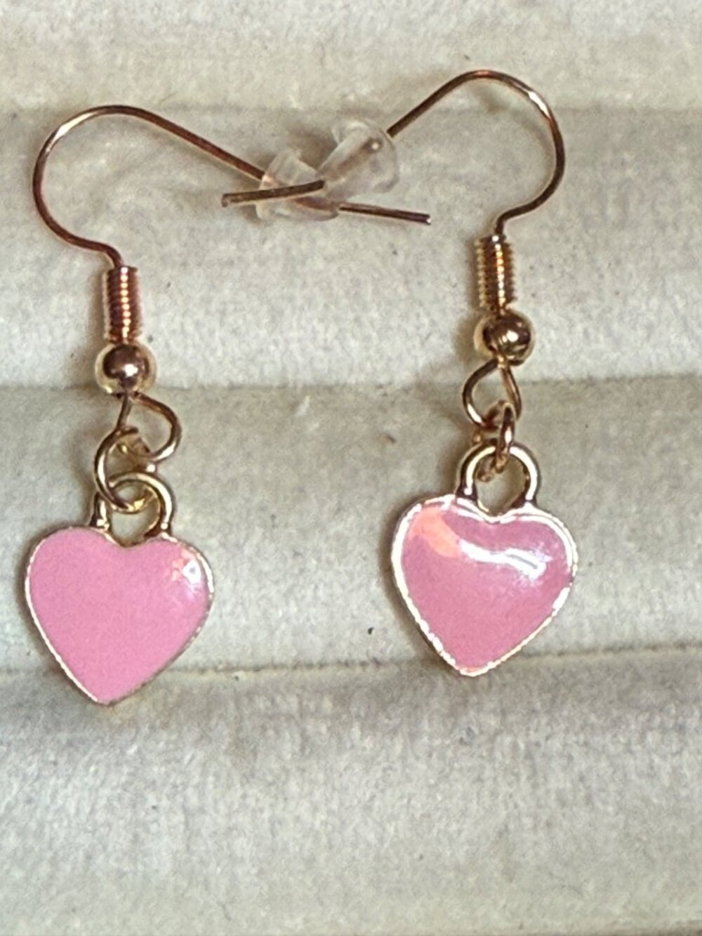 New Sweetheart Blush — Pink Heart Dangle Earrings